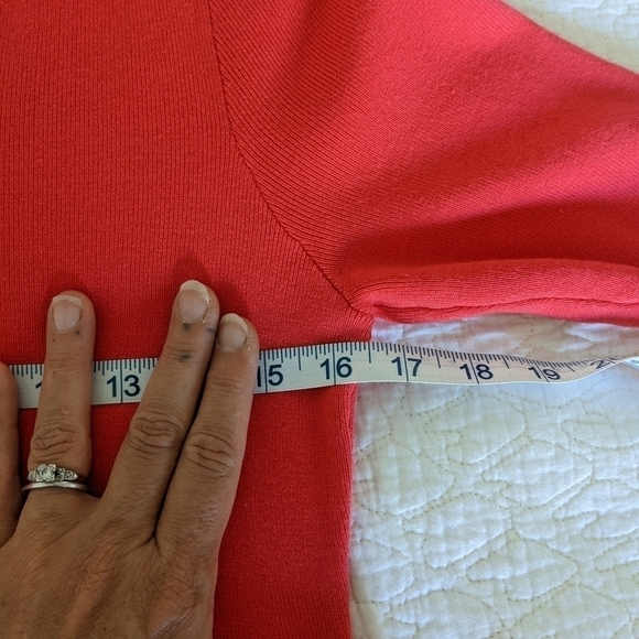 ALFANI Pink Scoop Neck Shark bite hem Ribbed Top S - Picture 11 of 13